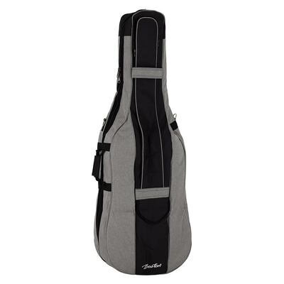 Boston cello bag 3/4, light grey, 19 mm. padded, 2 straps, various pockets